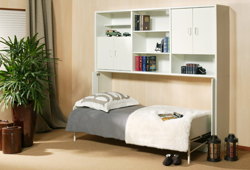 'Horizontal' 'Wiskaway'® 6000 Wallbed in a domestic environment - opened out