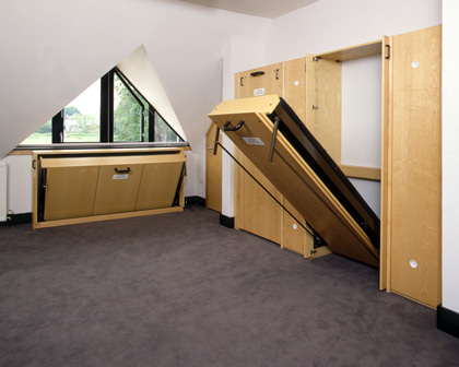 Woodford Green Fire Station - Two 'Wiskaway'® 7500 Wallbeds and one 'Wiskaway'® 6000 Wallbed - partially folded away